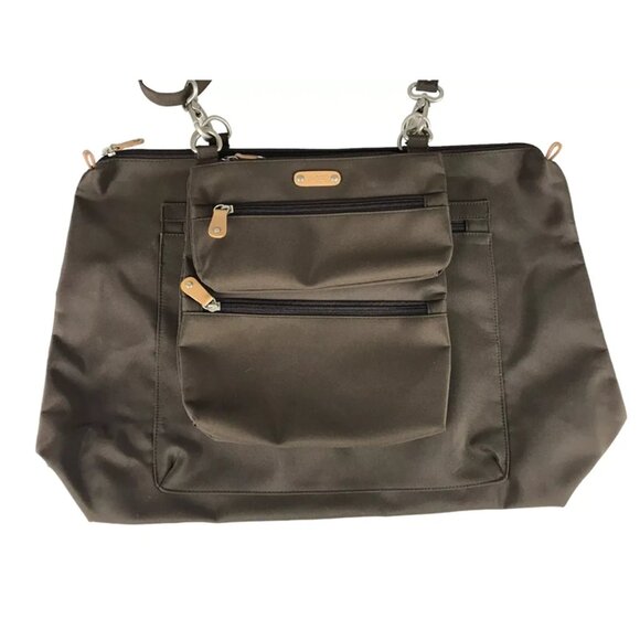 MaggiB Womens‎ Brown Detachable Adjustable Strap Outer Pockets Shoulder Bag - Picture 2 of 10